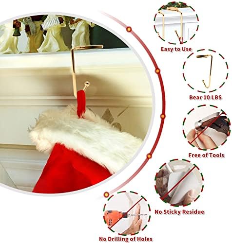 Christmas Stocking Holders for Mantle, Upgrade Fireplace Stocking Holder