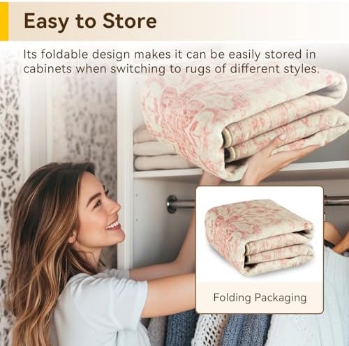 RELEANY Washable Area Rug, Runner 2'x10', Pink/Light Vintage Pink