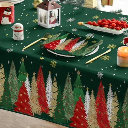 Horaldaily Christmas Tablecloth 60 x 104 Inch Rectangular Green