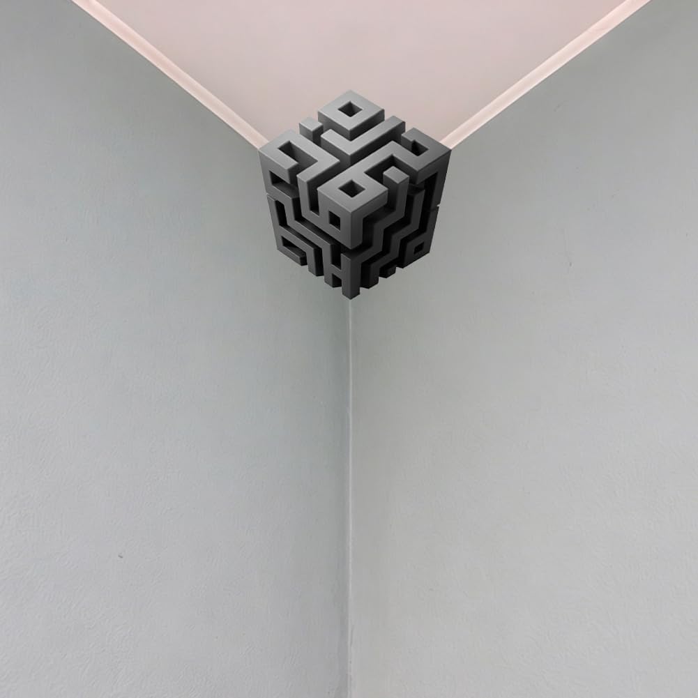 Wall Stickers Optical Illusion Decals Removable Matte PVC Geometric Art / 3D Cube / Set of 2
