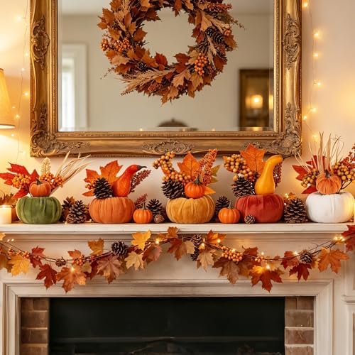 5PCS Fall Thanksgiving Pumpkins Decor for Autumn Home Indoor Decorations
