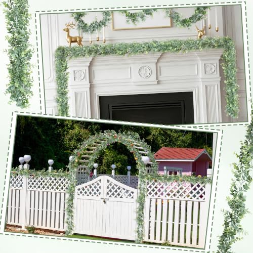 2Pack Faux Eucalyptus Garland, 11.8FT Fake Eucalyptus Vines for Decorations