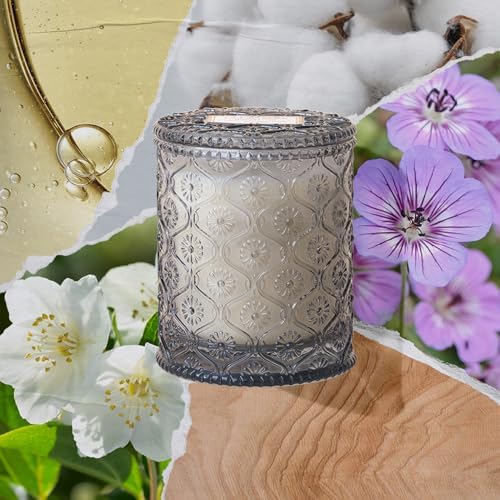 LA JOLIE MUSE Linen Cotton Clean Scented Candles for Home, Soy Wax, 40 Hrs