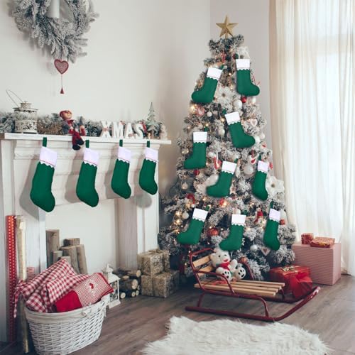 Zubebe 36 Pcs Christmas Stockings Bulk 15 Inch Felt, Green