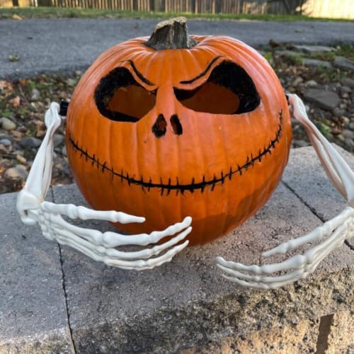 Halloween Skeleton Stakes Decorations, Creepy Hands Arms with Lawn Stakes, Realistic Skeleton Bones for Outdoor Party Yard Lawn Garden Graveyard Haunted House Decor