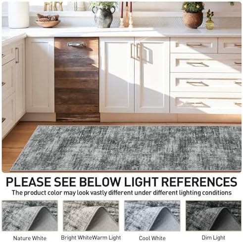 2'6''x8' Runner Rugs Washable Rug: Modern Abstract Hallway Black Carpet