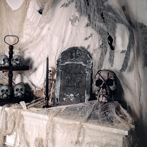 320 x 80 in Halloween Creepy Cloth for Yard and Outdoor Decorations,Beige