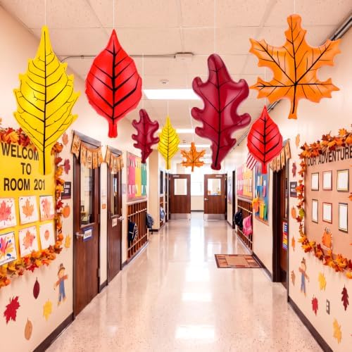 12 Pcs Fall Inflatable Leaf Classroom Decor Thanksgiving Large Maple Leaf