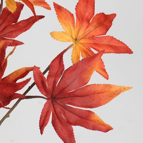 DILATATA 30 inch Artificial Maple Leaves Fake Maple Leaf Faux Fall Stem for Vase Fall Branchesfor Home Floral Arrangement Autumn Festival Thanksgiving Fall Decor