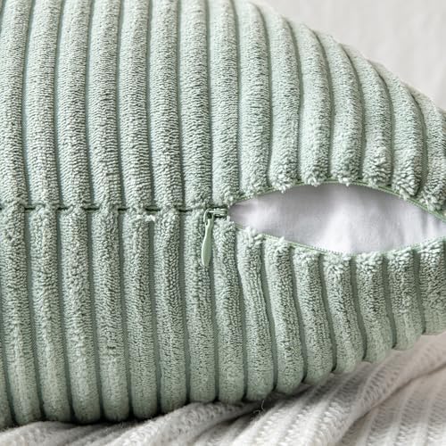 MIULEE Greyish Green Decorative Throw Pillow Covers for Couch 20x20 Inch