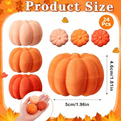 Lounsweer 24 Pack Little Pumpkin Bath Bombs Fall Baby Shower Favors,Orange