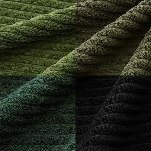 MIULEE Soft Corduroy Decorative Throw Pillow Covers Neutral Green 18x18