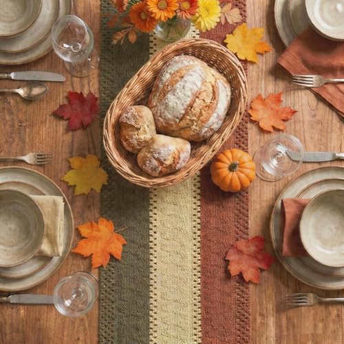 Artoid Mode Caramel Brown Coffee Farmhouse Rustic Table Runner 12x72 Inch