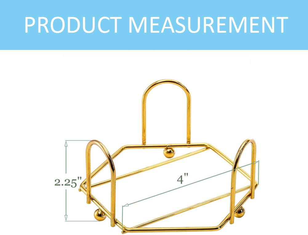 Modern Hexagon Iron Metal Coaster Holder Bulk Cup Storage Caddy for Round / Gold / 4 Inch / Set of 2
