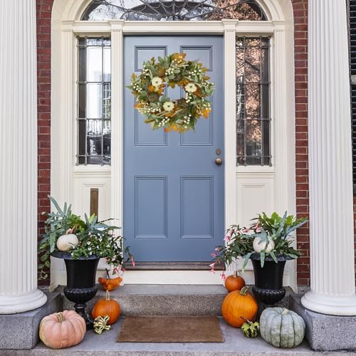 WreathDream Fall Wreaths for Front Door Autumn Wreath for Porch Home Decor