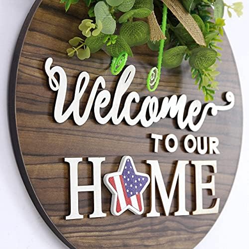 Interchange Welcome Sign Front Door Wreaths for Spring Fall Summer Winter