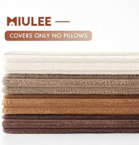 MIULEE Fall Corduroy Decorative Throw Pillow Covers Brown Series 20x20