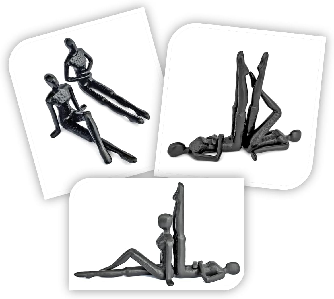 Book Stoppers / Yoga-Style Decorative Bookends / Black
