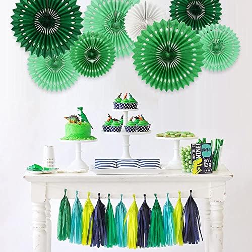 BEISHIDA Honeycomb Round Paper Fans Green White Hanging Party Decoration
