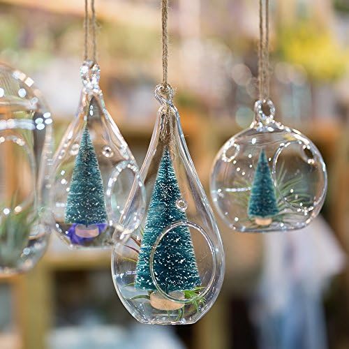KUUQA 28Pcs Mini Christmas Trees Sisal Snow Frost Bottle Brush Trees