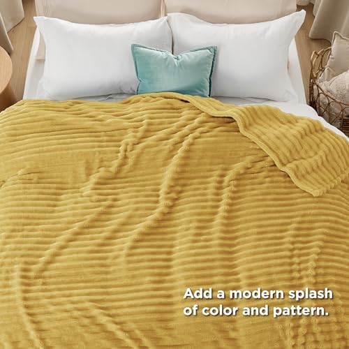 Bedsure Soft King Size Blankets for Bed Yellow 108"x90"