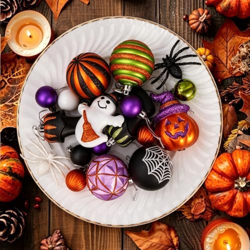 Halloween Ball Ornaments Set for Tree Decorations, 35 Pack