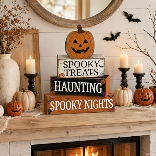 Pumpkin Halloween Table Decor Indoor, Halloween Decorations for Home