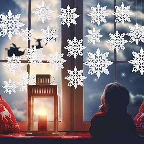 3D Christmas Snowflakes 18PCS Large Ornaments Hanging Decorations