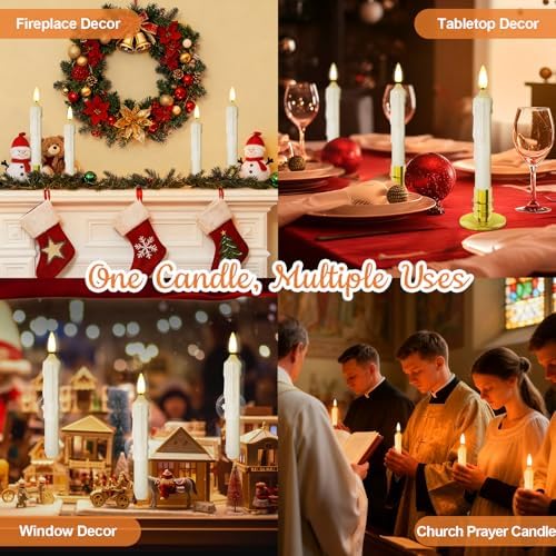 20 Pack Window Candles Battery Operated LED with Remote Timer