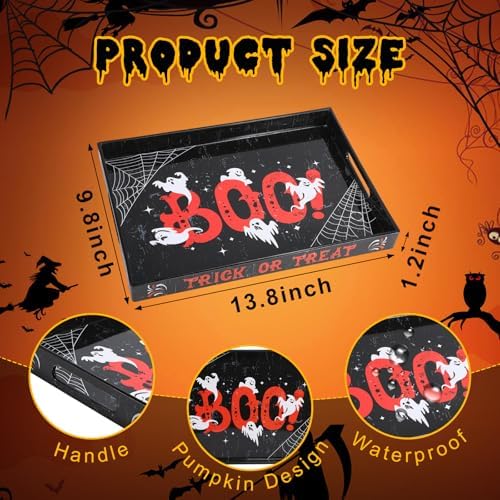 Halloween Ghost Serving Tray with Handles, Acrylic Platter
