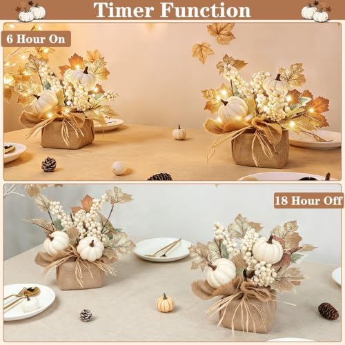 Timer - 2 Pack Fall Tabletop Maple Tree with 20LEDs