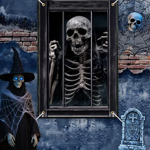 2 Pcs Scary Halloween Window Decorations