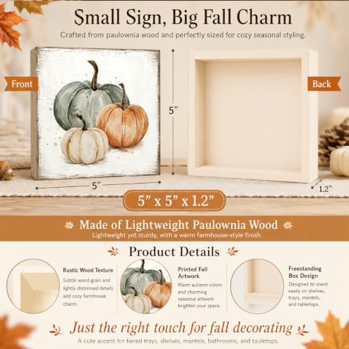 Fall Bathroom Decor Pumpkin Wood Sign Fall Wall Art