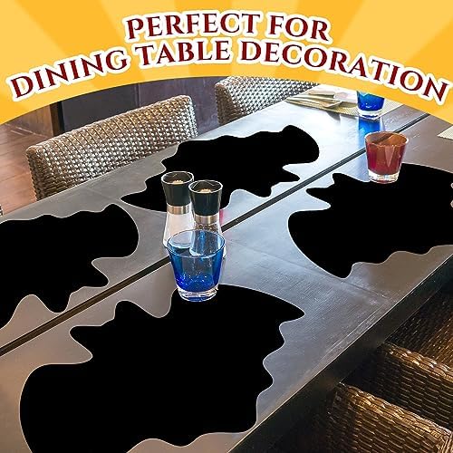 Remerry Set of 6 Halloween Bat Placemats Leather,Bat,Black
