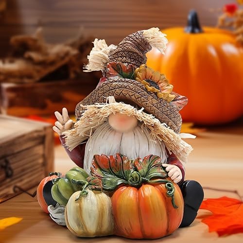 Hodao Fall Thanksgiving Pumpkin Gnomes Decorations for Home, Fall Decor