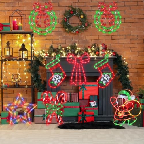 TRWYMZ Christmas Decorations - 16" Christmas Window Silhouette Lights