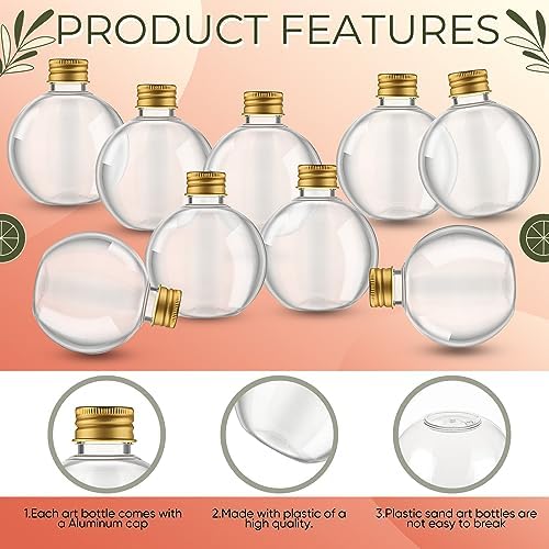 Layhit 50 Pack 6 oz Plastic Potion Bottles with Lids, Gold Aluminum Cap