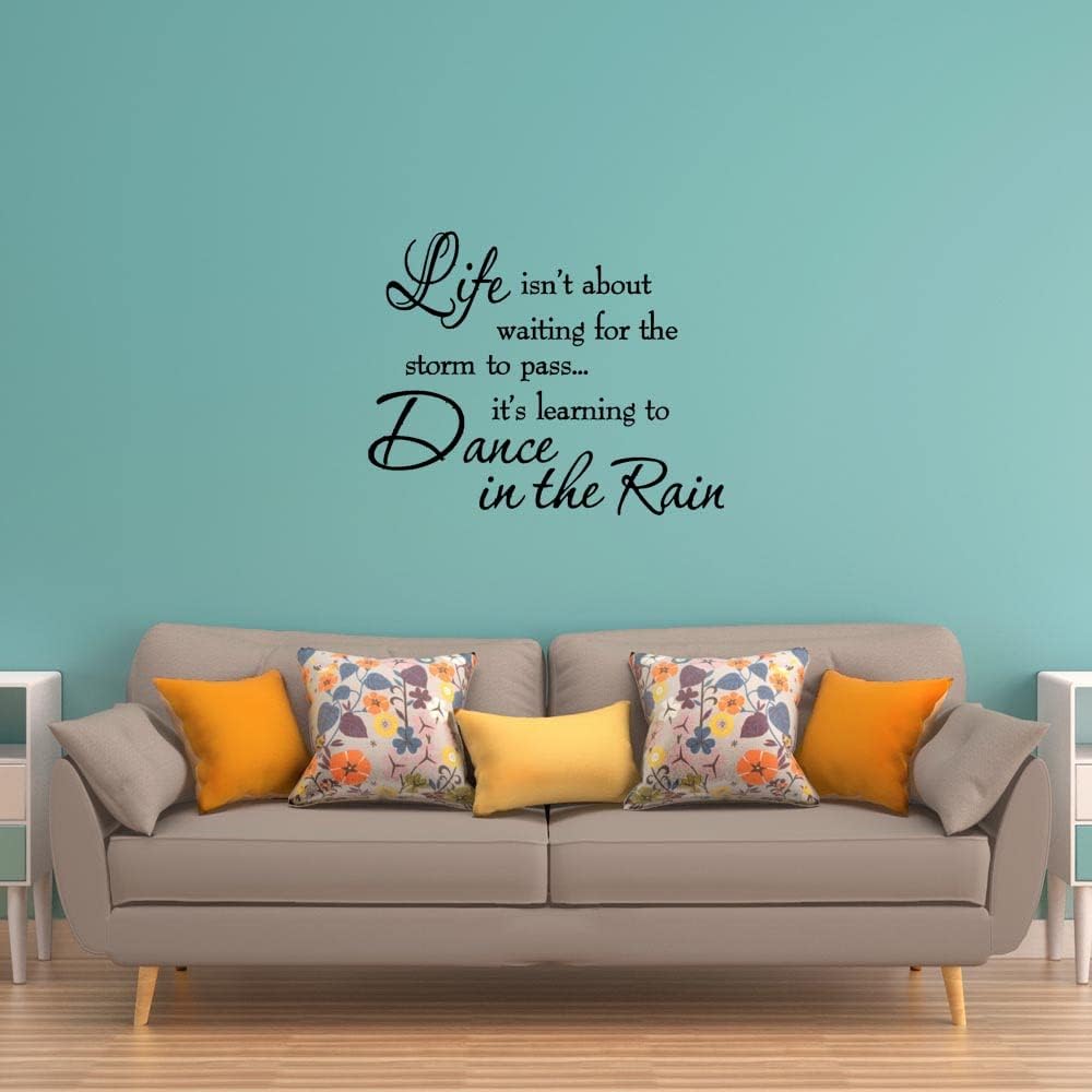 Life Isnt About Waiting for The Storm to Pass Its Learning to Dance in The Rain Vinyl Wall Decal
