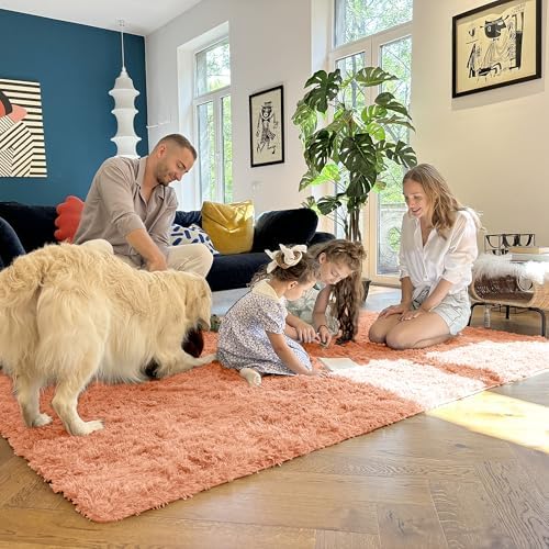 OLANLY 2x5 Machine Washable Runner Rugs for Hallway, Soft Fluffy Shaggy Bedside Rugs for Bedroom, Living Room, Indoor