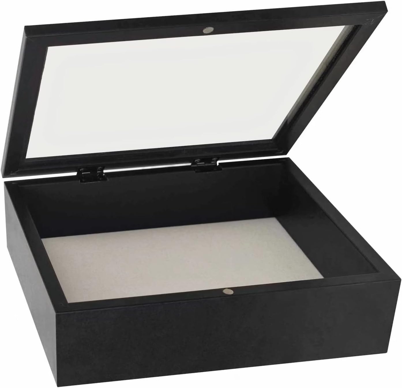 Muzilife 11x14 Shadow Box Wood Picture Frame, 2.16 Deep, Real Glass, Black | FSC-Wood, Magnetic Door, Linen Interior &
