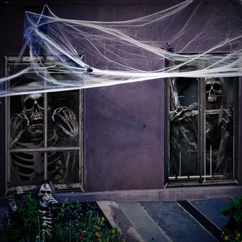 Newwiee 2 Pcs Scary Halloween Curtain Window Silhouette Cover, Skull