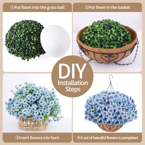 Artificial Hanging Flower for Outdoors(Blue)