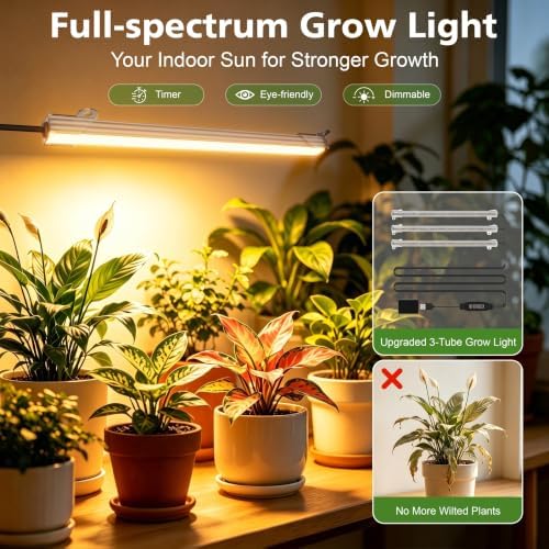 BACEKOLL Plant Stand Indoor with Grow Light, 8 Tier Corner Plant Shelf Tall
