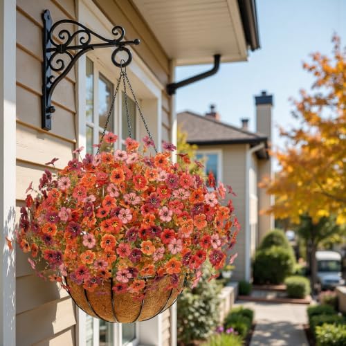 Alupssuc 48 Bundles Artificial Fall Flowers, UV Resistant Faux Mums Porch