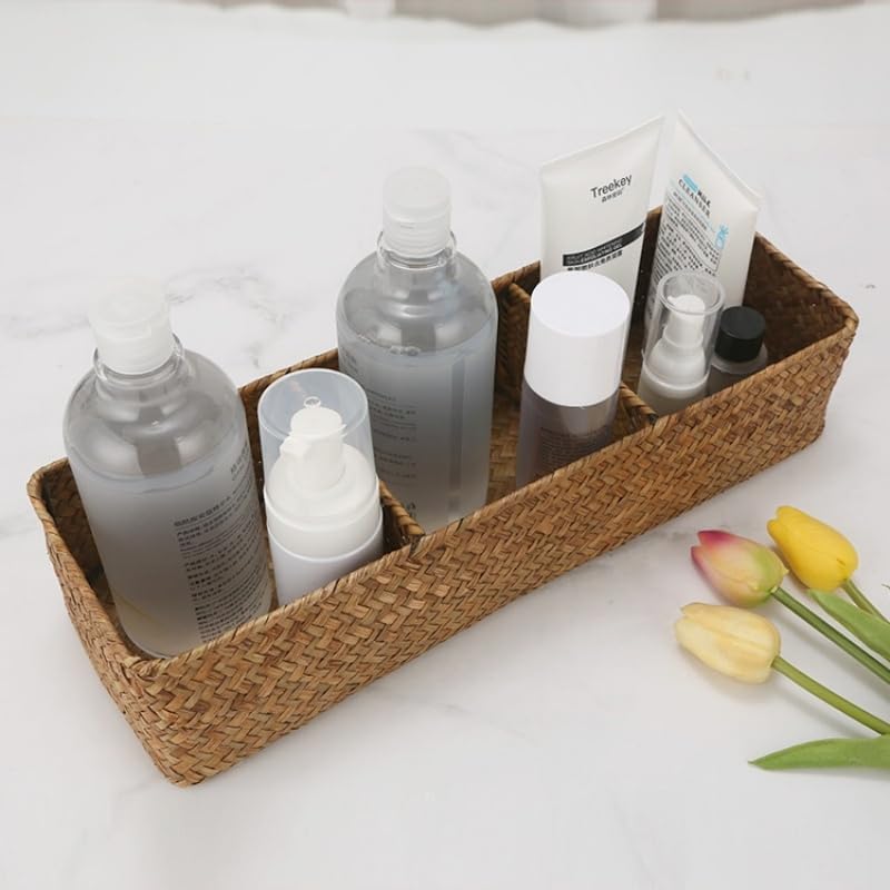 Woven Storage Basket / Natural / 16.5 x 5.5 x 3.5