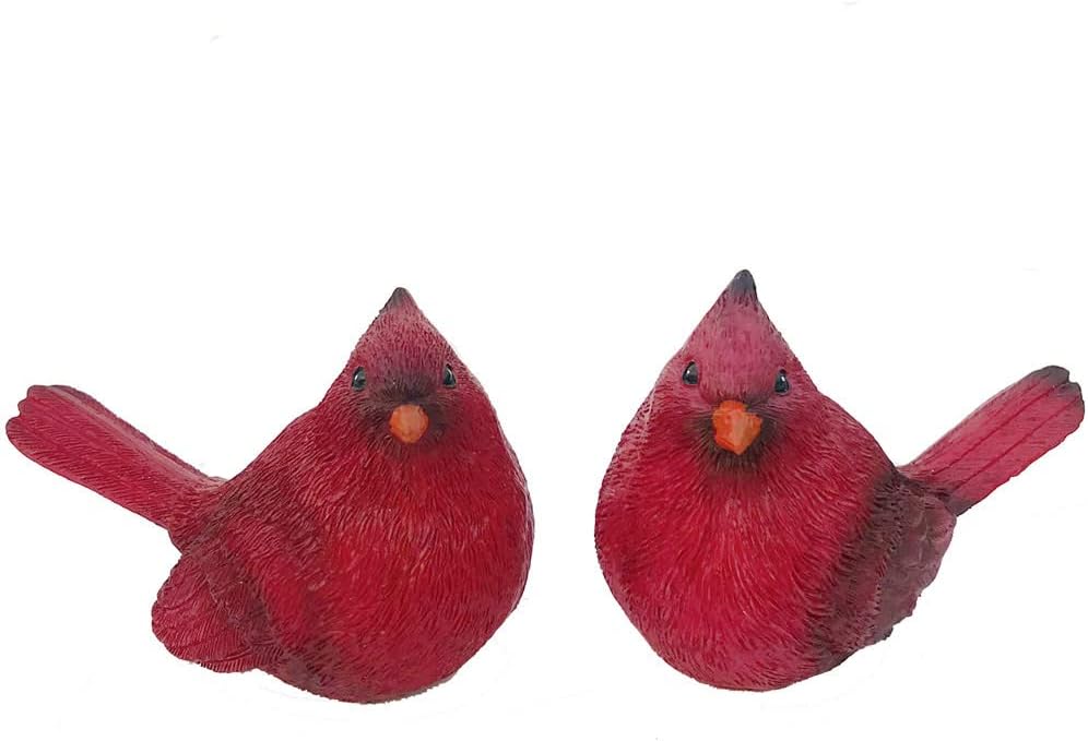 Cardinal Figurines Cardinal Bird Statue Figures / Red / Set of 2