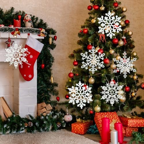 Large Snowflakes Ornaments for Outdoor Indoor Christmas Tree Decorations