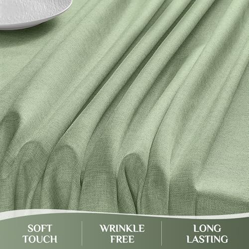 Softalker Large Tablecloths Rectangular 120 x 60 inch Linen Textured Table Cloth Outdoor Waterproof, Stain and Wrinkle Resistant,Sage Green Table Cloths for 6/8 Foot Rectangle Tables Decor for Spring