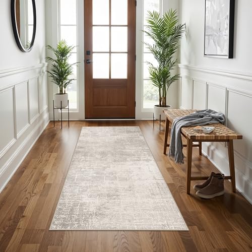 Washable 3x5 Kitchen Area Rug: Non-Slip Abstract Water-Resistant Entryway Doormat Soft Sink Fridge Bedroom Carpet Low