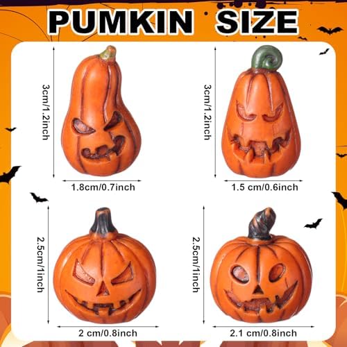 80 Pcs Halloween Miniature Pumpkin Figurine Mini Fake Pumpkin